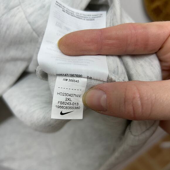 $165 Nike Heather Gray Logo Full Zip Tech Cape Hoodie Sweatshirt Plus Size XXL - Picture 8 of 9